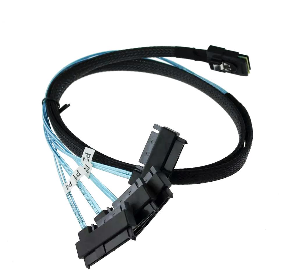 Picture of Mini SAS 36P SFF-8087 to (4) SFF-8482 HDD Connectors With SATA Power Cable 0.5 or 1M